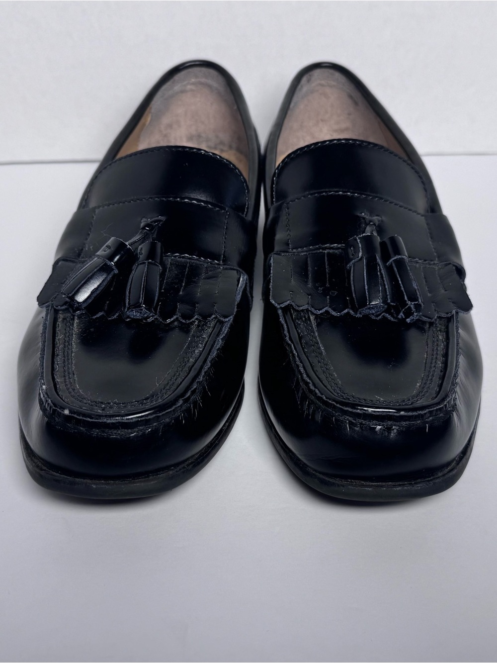 Nunn Bush Black Leather Tassel Kiltie Loafers 8.5 W
